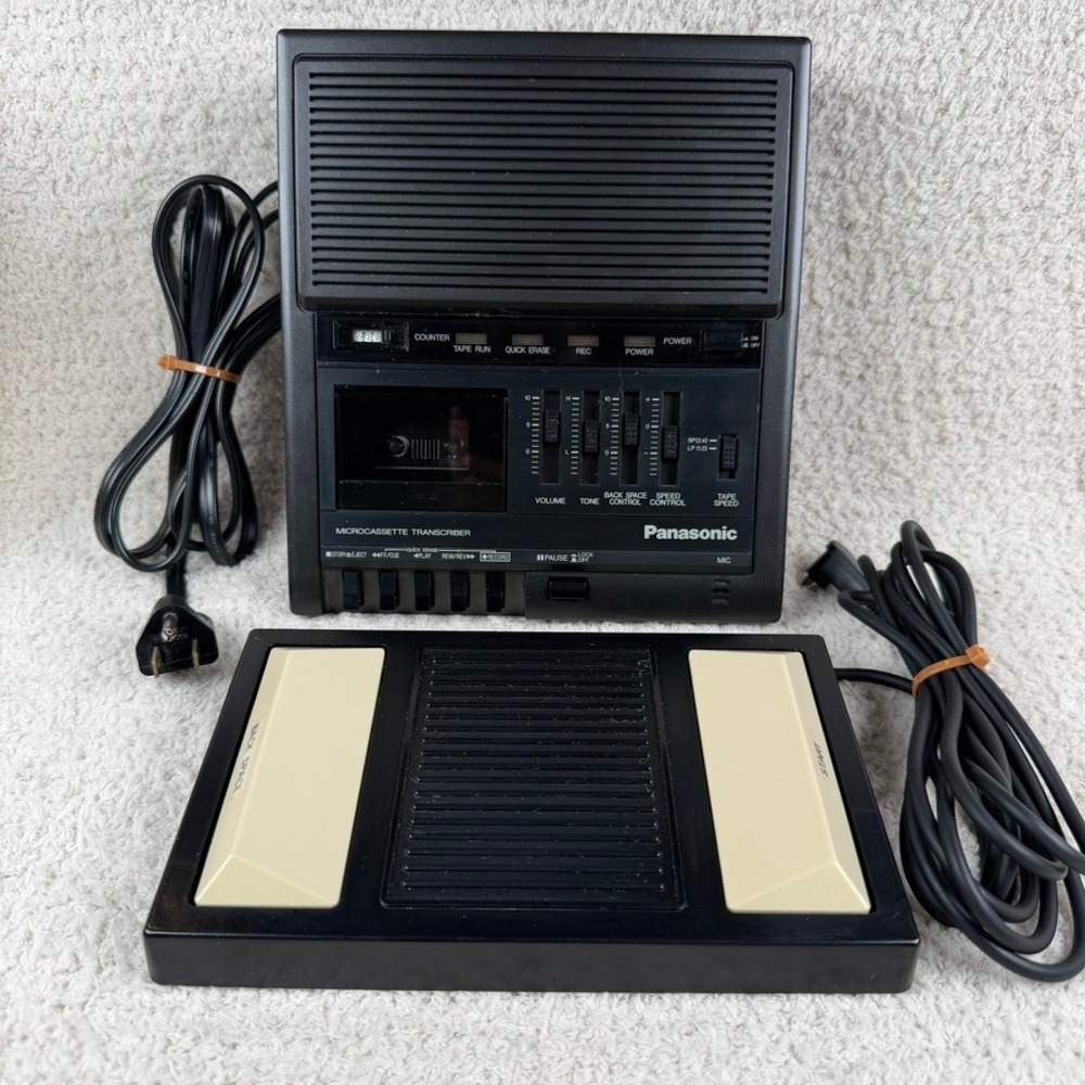 Panasonic RR-930 Microcassette Transcriber Vintage Office Foot Pedal WORKS!